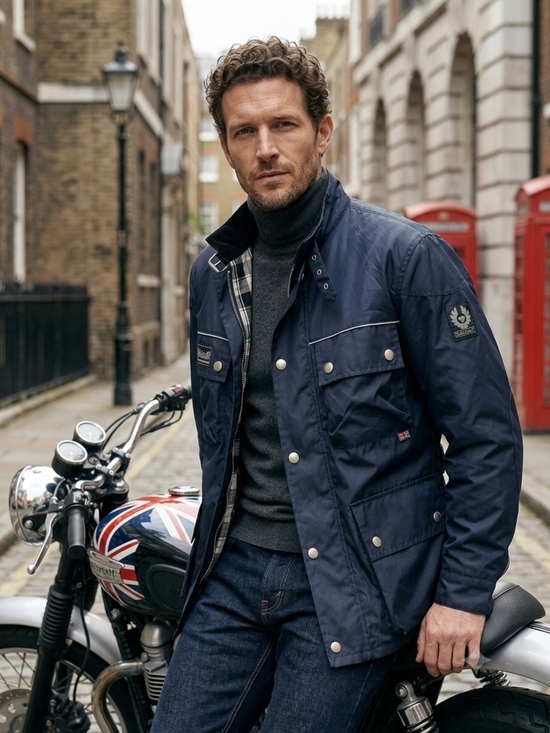 Belstaff Other - Vintage Belstaff Motorcycle Jacket Men Small Black Plaid Lined Corduroy Collar